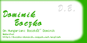 dominik boczko business card